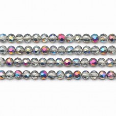 110 Perles à Facettes en Verre Gris/Rose 4mm pour la Création de Bijoux Fantaisie - DIY