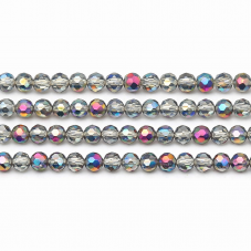 110 Perles à Facettes en Verre Gris/Rose 4mm pour la Création de Bijoux Fantaisie - DIY