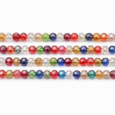 110 Perles à Facettes en Verre Multicolore 4mm pour la Création de Bijoux Fantaisie - DIY