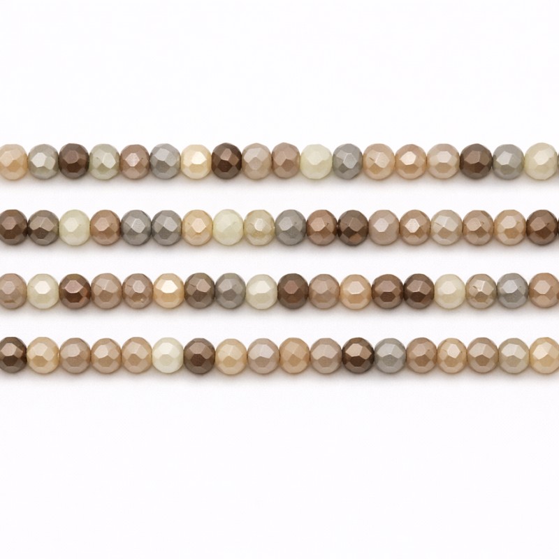 122 Perles à Facettes en Verre Tons Bruns 4mm