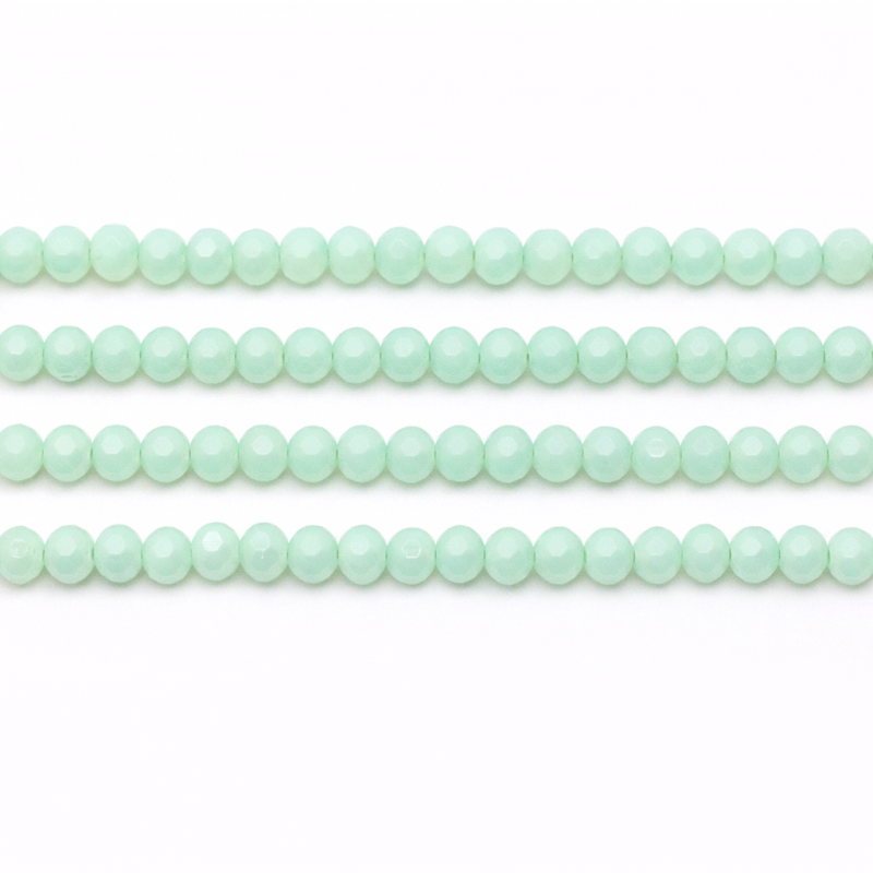 125 Perles à Facettes en Verre Vert Pâle 4mm