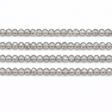 125 Perles à Facettes en Verre Gris 4mm pour la Création de Bijoux Fantaisie - DIY