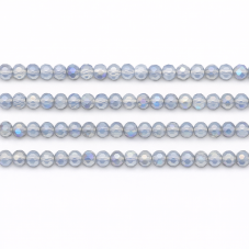 125 Perles à Facettes en Verre Bleu/Gris 4mm pour la Création de Bijoux Fantaisie - DIY