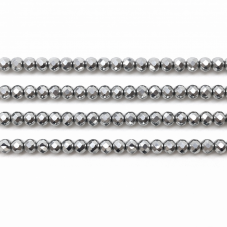 125 Perles en Verre à Facettes Argenté 4mm pour la Création de Bijoux Fantaisie - DIY