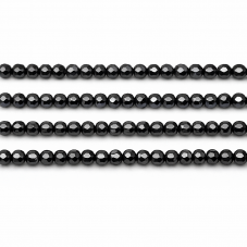 100 Perles en Pierre Naturelle Hématite à Facettes Gris Métallisé 4mm pour la Création de Bijoux Fantaisie - DIY