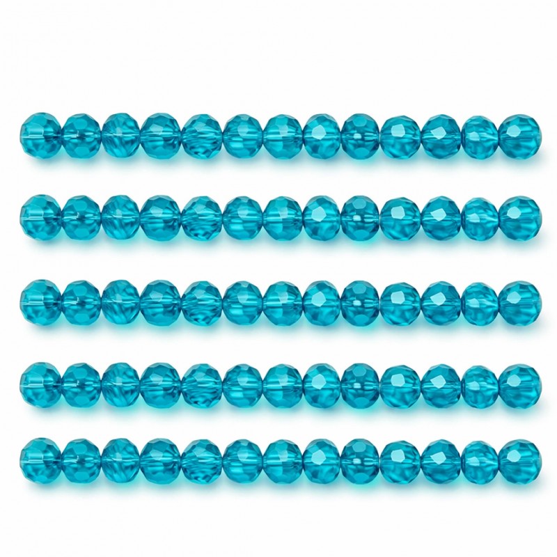 50 Perles Autrichiennes à Facettes en Verre Bleu 6x4mm