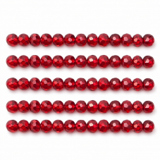 50 Perles Autrichiennes à Facettes en Verre Rouge 6x4mm pour la Création de Bijoux Fantaisie - DIY