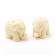 5 Perles Éléphant en Acrylique 14x12mm pour la Création de Bijoux Fantaisie - DIY