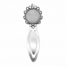 Support en Métal Marque-Page Signet Argenté pour Cabochon 20mm  pour la Création de Bijoux Fantaisie - DIY