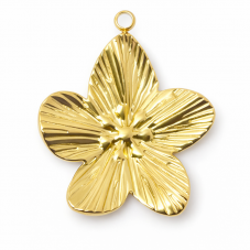 Breloque Fleur en Acier Inoxydable Doré 23x19mm pour la Création de Bijoux Fantaisie - DIY