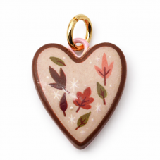 Breloque Coeur Feuilles 3D en Métal Doré 22x16mm pour la Création de Bijoux Fantaisie - DIY