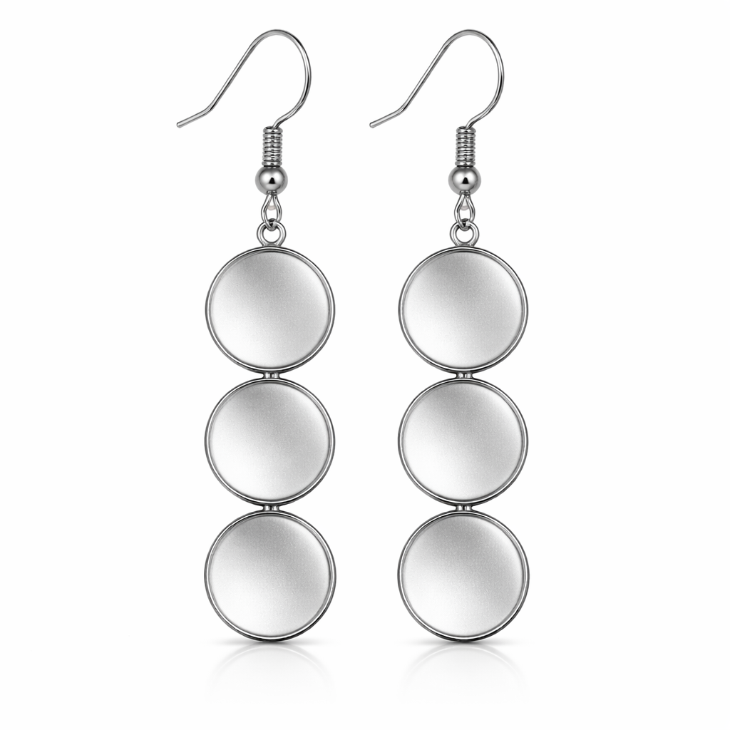 1 Paire de Support Boucle d'Oreille en Acier Inoxydable Argenté pour Cabochon 12mm