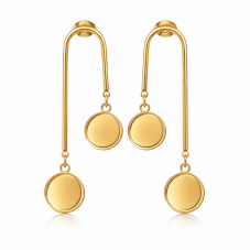 1 Paire de Support Boucle d'Oreille en Acier Inoxydable Doré pour Cabochon 12mm pour la Création de Bijoux Fantaisie - DIY