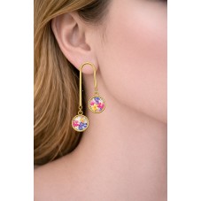1 Paire de Support Boucle d'Oreille en Acier Inoxydable Doré pour Cabochon 12mm