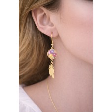 1 Paire de Support Boucle d'Oreille en Acier Inoxydable Doré pour Cabochon 12mm