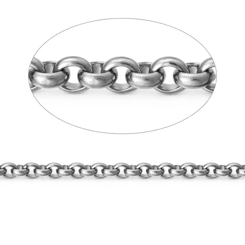1 Mètre de Chaine Jaseron en Acier Inoxydable 4mm