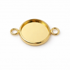 Support Connecteur Doré en Acier Inoxydable pour Cabochon 12mm pour la Création de Bijoux Fantaisie - DIY