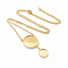 Collier pour Cabochon 20 et 12mm Chaîne 1,5mm en Acier Inoxydable - 65cm Long pour la Création de Bijoux Fantaisie - DIY