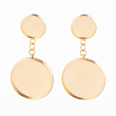 1 Paire de Support Boucle d'Oreille Puce en Acier Inoxydable pour Cabochon 12mm pour la Création de Bijoux Fantaisie - DIY
