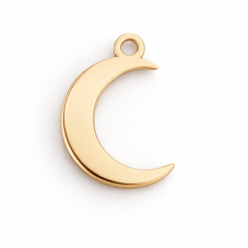 Breloque Lune en Acier Inoxydable Doré 9x6mm pour la Création de Bijoux Fantaisie - DIY