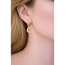 1 Paire de Créoles Support Breloque en Acier Inoxydable Doré 12mm
