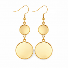 1 Paire de Support Boucle d'Oreille en Acier Inoxydable Doré pour Cabochon 12 et 20mm pour la Création de Bijoux Fantaisie - DIY