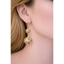 1 Paire de Support Boucle d'Oreille en Acier Inoxydable Doré pour Cabochon 12 et 20mm