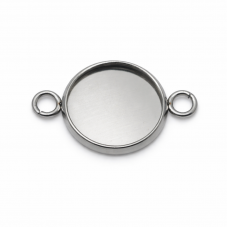 Support Connecteur Argenté en Acier Inoxydable pour Cabochon 12mm  pour la Création de Bijoux Fantaisie - DIY