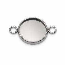 Support Connecteur Argenté en Acier Inoxydable pour Cabochon 12mm  pour la Création de Bijoux Fantaisie - DIY