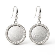 1 Paire de Support Boucle d'Oreille en Acier inoxydable Argenté pour Cabochon 20mm pour la Création de Bijoux Fantaisie - DIY