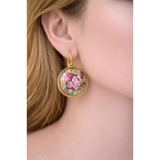 1 Paire de Support Boucle d'Oreille Dormeuse en Acier Inoxydable Doré pour Cabochon 20mm