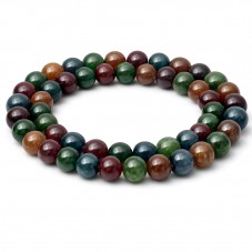 5 Perles en Agate Multicolore Teintée 8mm pour la Création de Bijoux Fantaisie - DIY