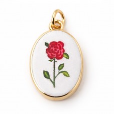 Breloque Fleur 3D en Émail Métal Doré 23x14mm pour la Création de Bijoux Fantaisie - DIY