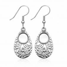 1 Paire de Support Boucle d'Oreille en Acier Inoxydable Argenté pour Cabochon 8mm pour la Création de Bijoux Fantaisie - DIY