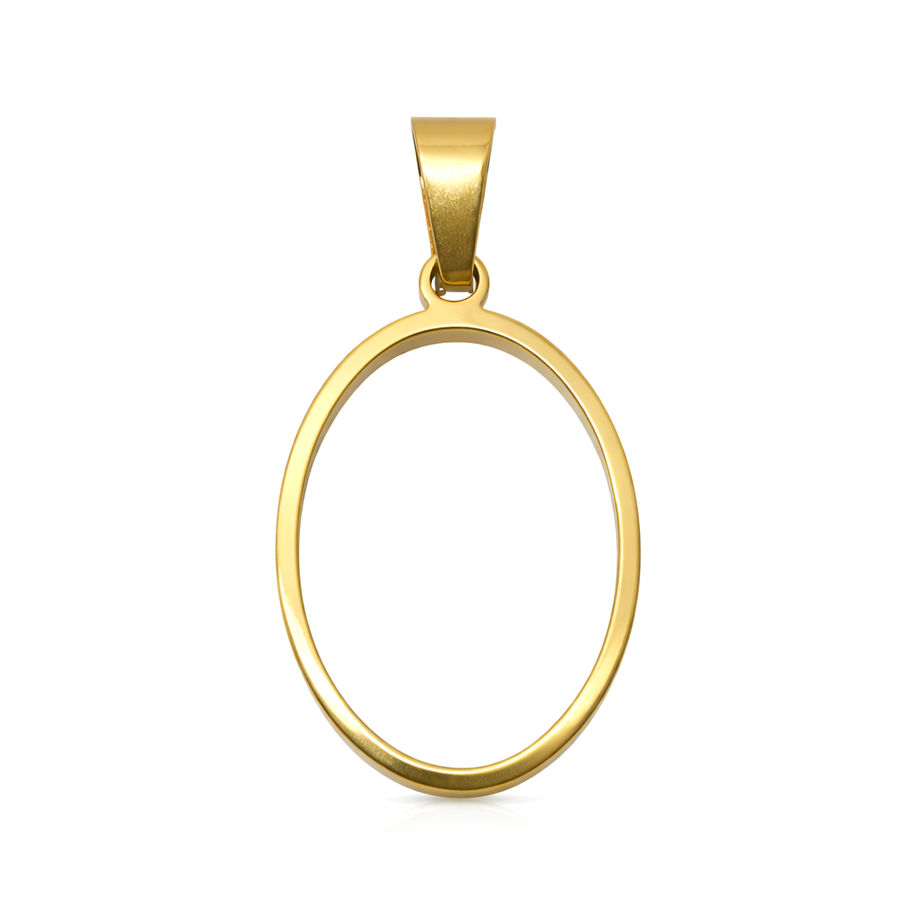Support Pendentif en Acier Inoxydable Doré pour Créations en Résine 18x25mm