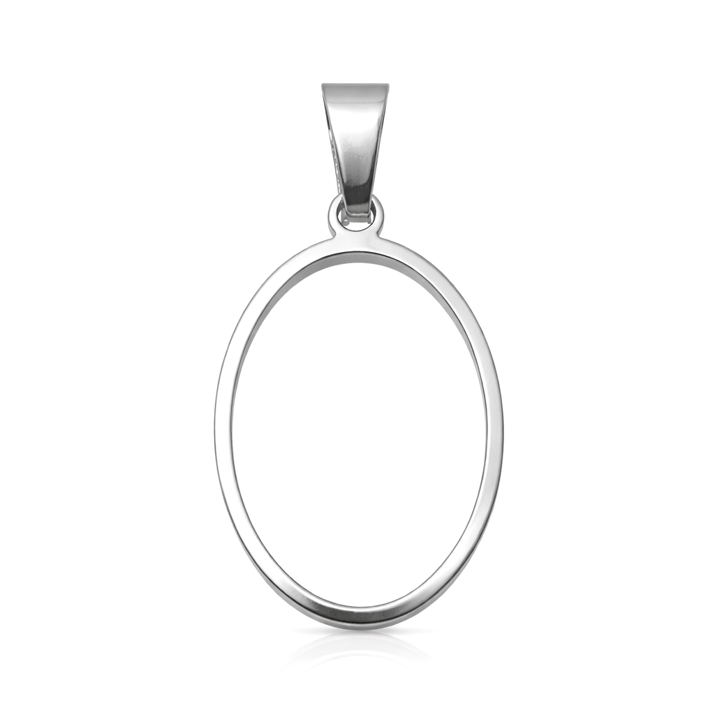 Support Pendentif en Acier Inoxydable Argenté pour Créations en Résine 18x25mm