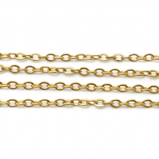 2 Mètres de Chaine à Mailles en Acier Inoxydable Doré 2x3mm pour la Création de Bijoux Fantaisie - DIY