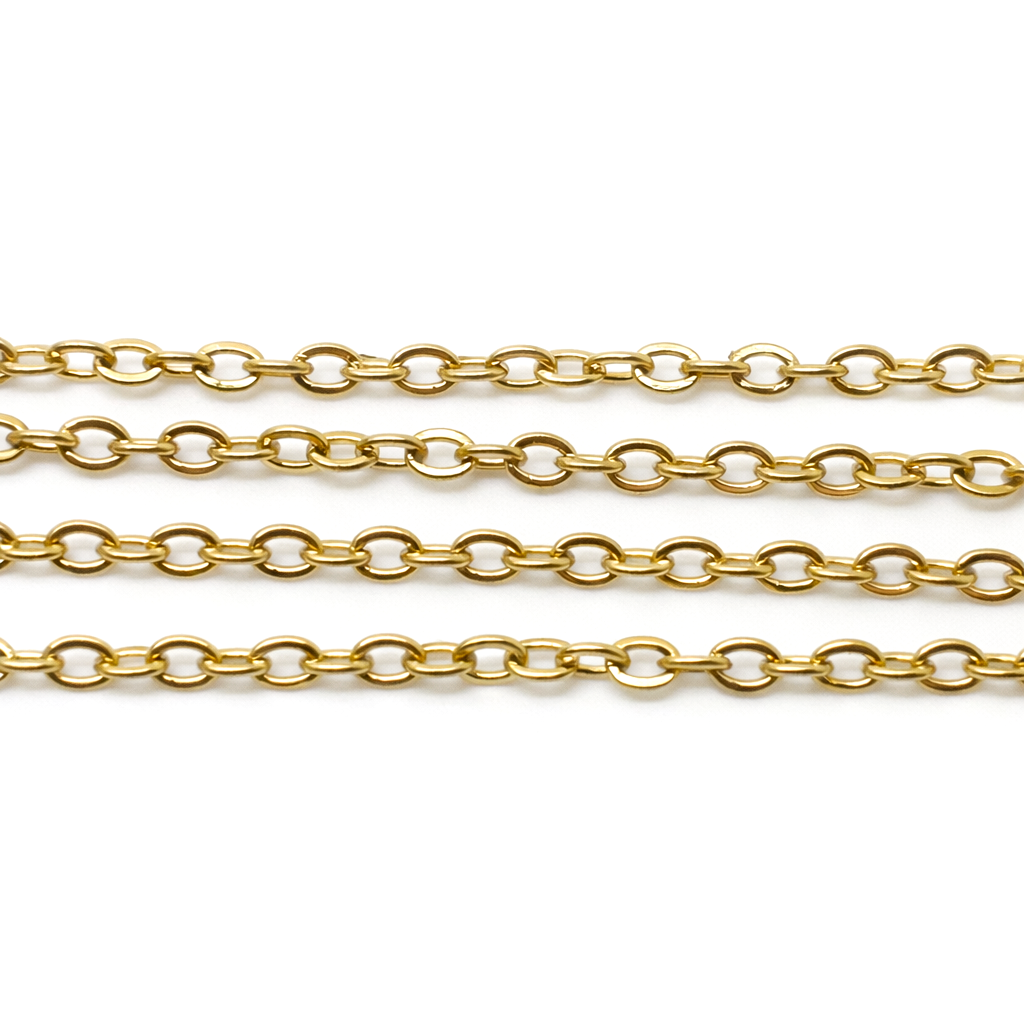 2 Mètres de Chaine à Mailles en Acier Inoxydable Doré 2x3mm