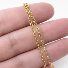 2 Mètres de Chaine à Mailles en Acier Inoxydable Doré 2x3mm
