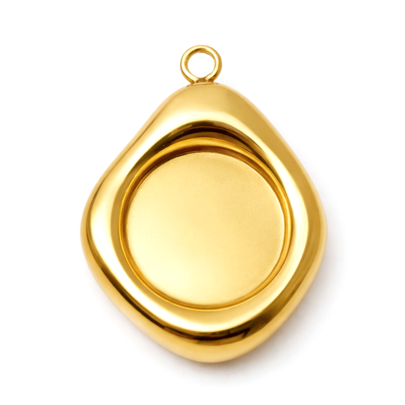 Support Pendentif en Acier Inoxydable Doré pour Cabochon 10mm