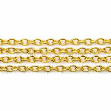 5 Mètres de Chaine à Maille Dorée 3x2mm pour la Création de Bijoux Fantaisie - DIY