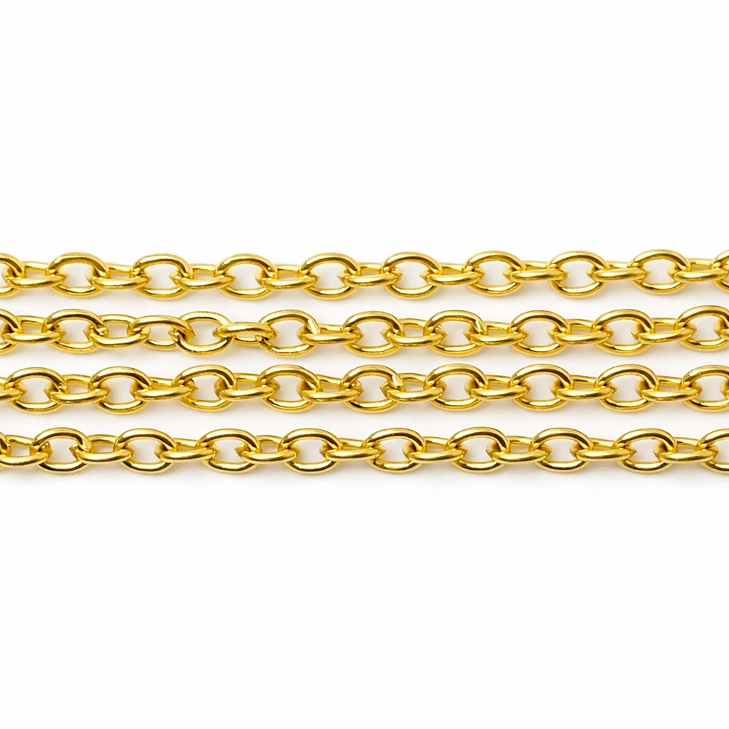 5 Mètres de Chaine à Maille Dorée 3x2mm