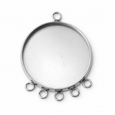 Support Pendentif Connecteur en Acier Inoxydable Argenté pour Cabochon 20mm pour la Création de Bijoux Fantaisie - DIY