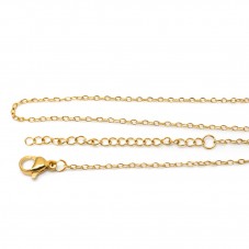 Collier Chaîne Fine 1,5mm en Acier Inoxydable Doré 18K  - 45cm Long