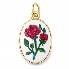 Breloque Fleurs 3D en Émail Métal Doré 23x14mm pour la Création de Bijoux Fantaisie - DIY