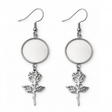 1 Paire de Support Boucle d'Oreille en Acier inoxydable Argenté pour Cabochon 20mm pour la Création de Bijoux Fantaisie - DIY