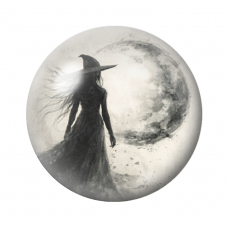 Cabochon en Verre Illustré Sorcière Lune Gothique 12 à 25mm pour la Création de Bijoux Fantaisie - DIY