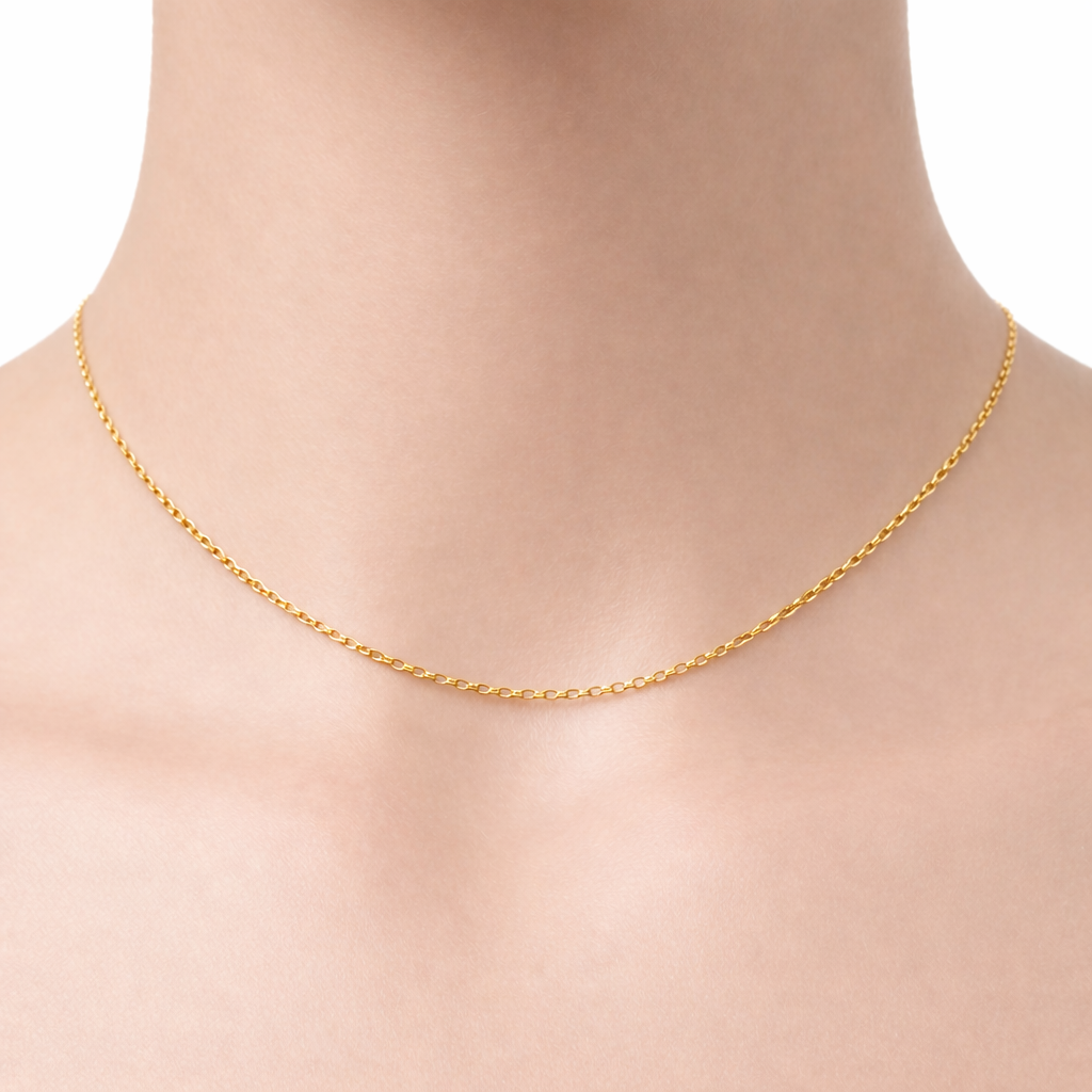 Collier Chaîne à Mailles 2x3mm en Acier Inoxydable Doré - 45cm Long