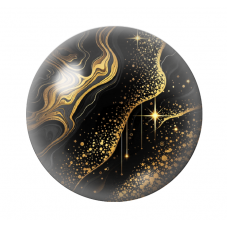 Cabochon en Verre Illustré Noir et Or 12 à 25mm  pour la Création de Bijoux Fantaisie - DIY