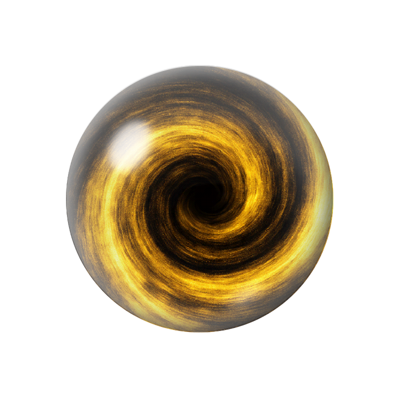 Cabochon en Verre Illustré Tourbillon Noir et Or 12 à 25mm